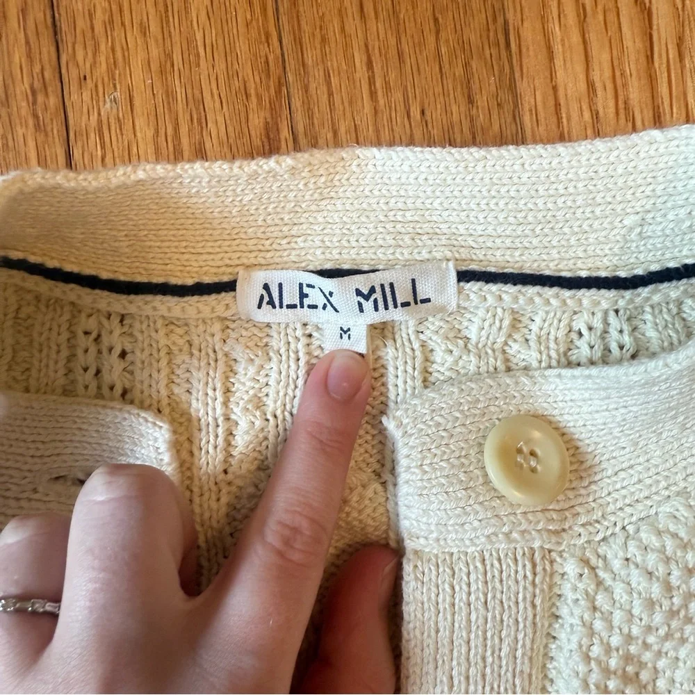 Alex Mill Cotton Nico Cable Knit Cardigan - Picture 4 of 5